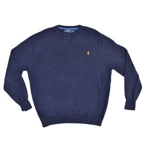 Polo Ralph Lauren Men's Sweater Classic Blue Size XL Blue 100% Cotton